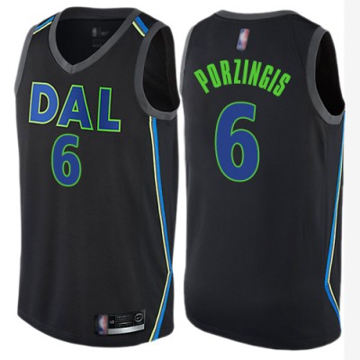 Nike Dallas Mavericks #6 Kristaps Porzingis Black Youth NBA Swingman City Edition Jersey